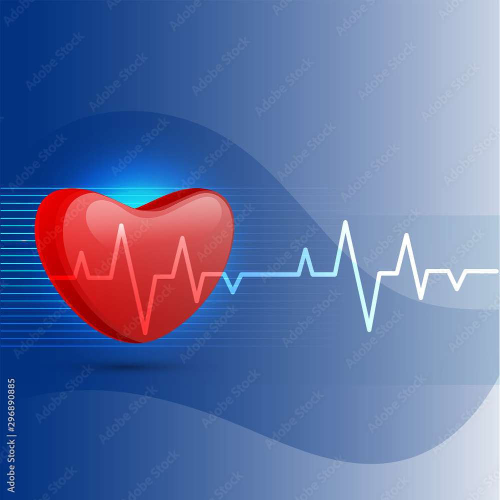 Medical background with heart and electrocardiogram. Medical background with heart and electrocardiogram.