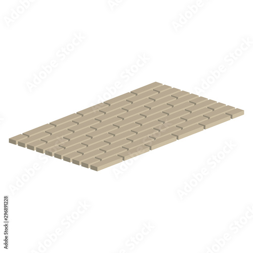 Layout example of paving slabs.Isometric and 3D view.