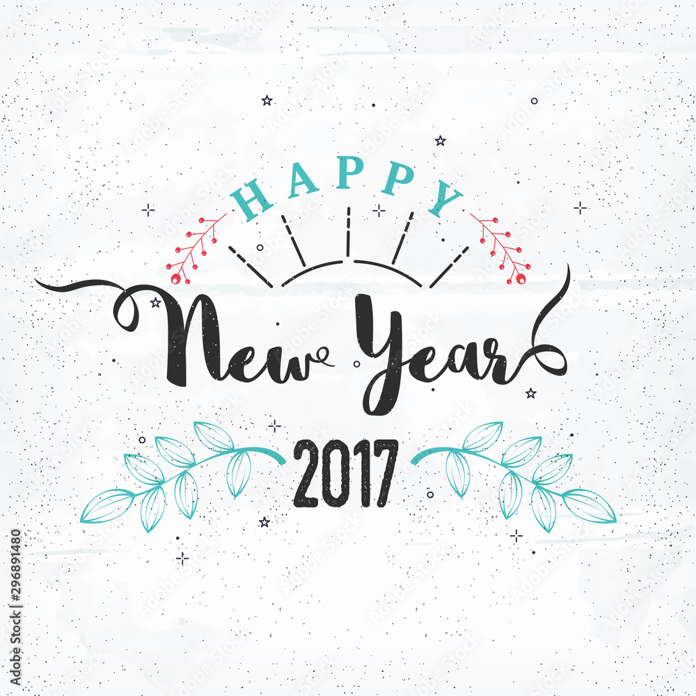 New Year 2017 celebration poster, banner design.