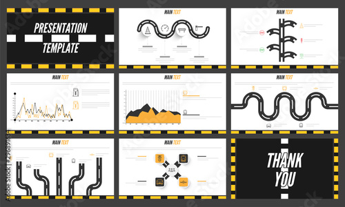Creative business presentation template layout.