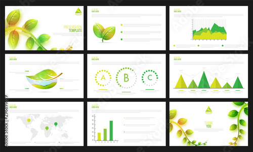 Ecological presentation templates set.