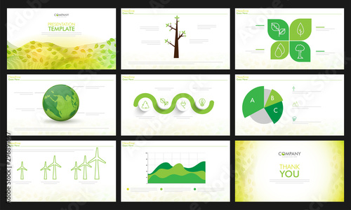Ecological presentation templates set.