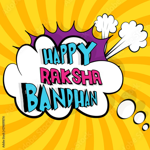 Pop art style background for Happy Raksha Bandhan.