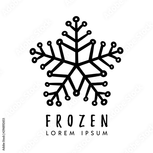 hand drawn snowflake logo design