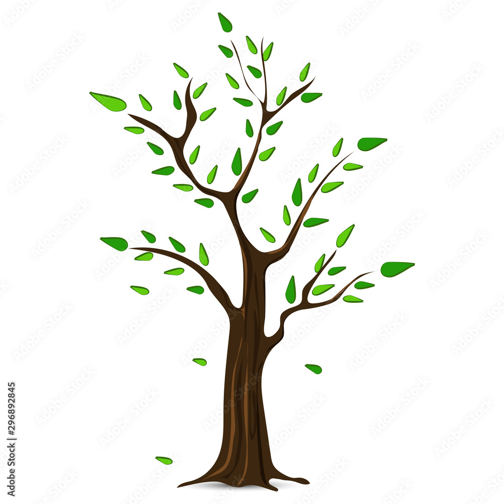 Illustration of tree with green leaves. Illustration of tree with green leaves.