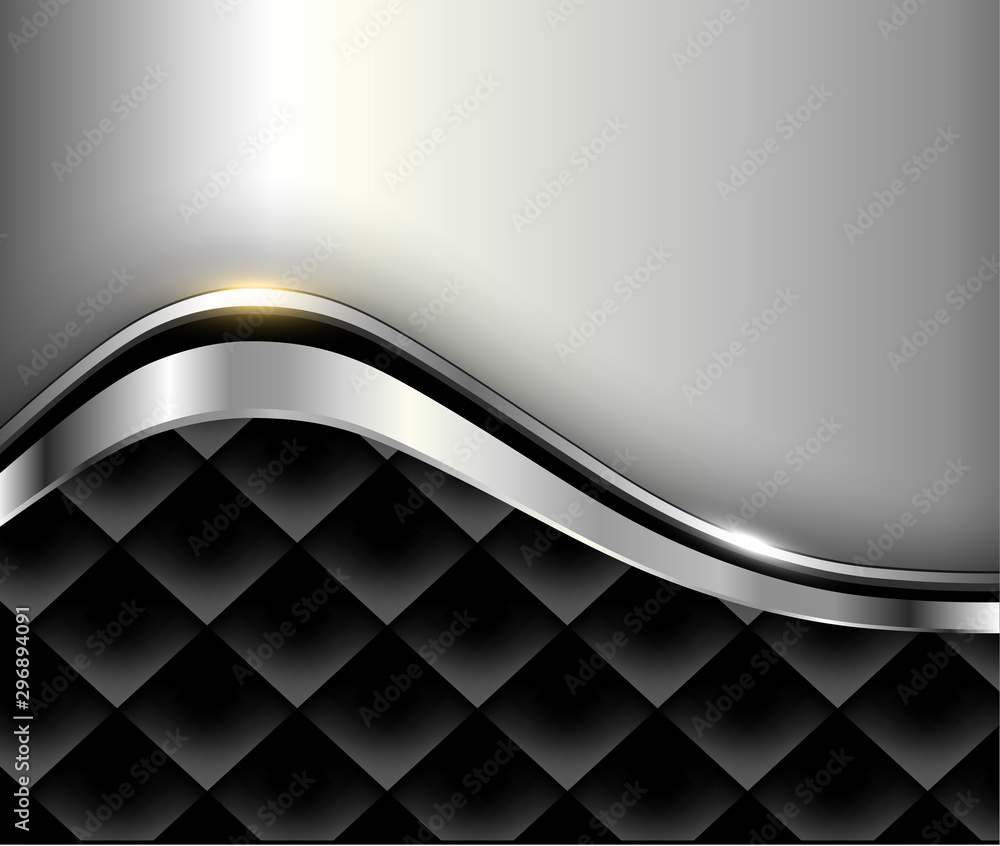 Silver black background 3d Stock Vector | Adobe Stock