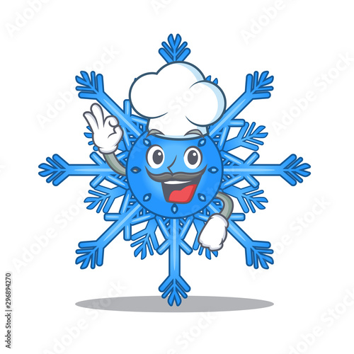 Chef snowflake hung on character christmas tree