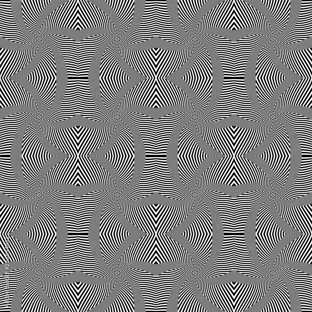 Seamless op art pattern. Lines texture.