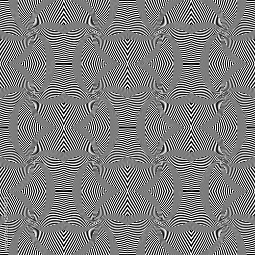 Seamless op art pattern. Lines texture.