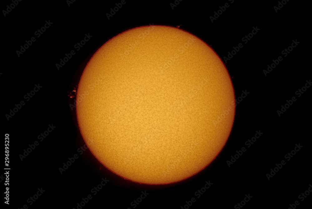 The solar chromosphere photographed on October 12, 2019, with an H-alpha solar telescope from Mannheim in Germany. The solar chromosphere photographed on October 12, 2019, with an H-alpha solar telescope from Mannheim in Germany.