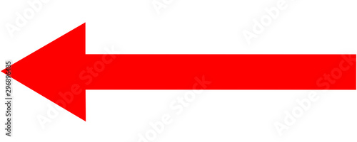 Red arrow isolated on white background