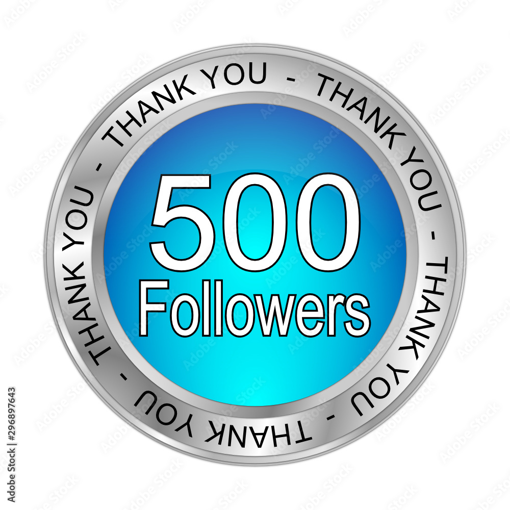500 Followers Thank you - 3D illustration