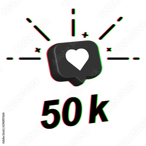50K or 50000 followers design template for network. Celebrates subscribers and followers. Fifty thousand .