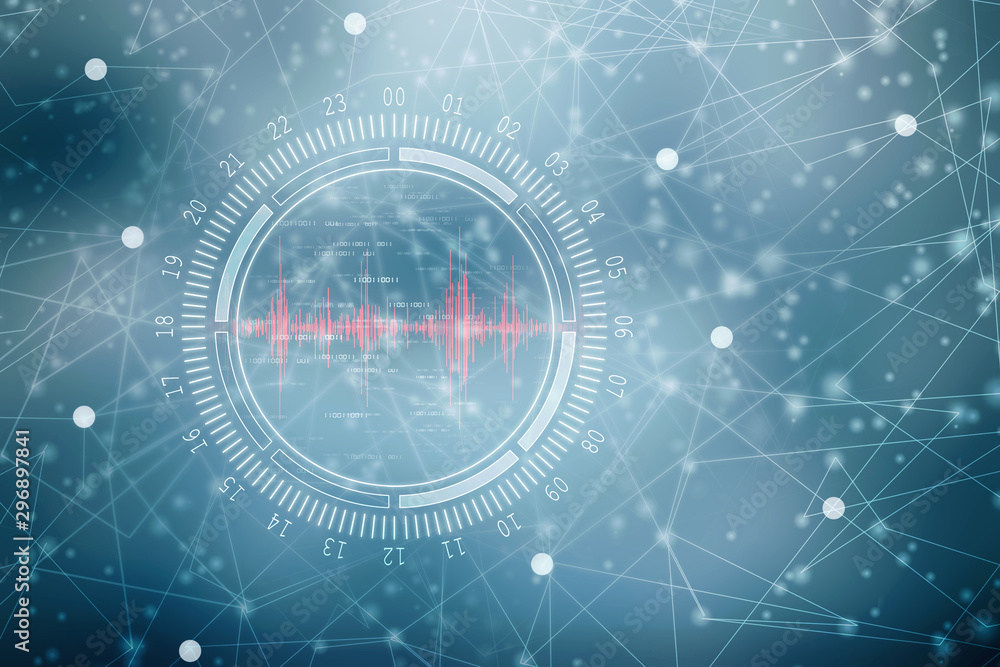 Heart with cardiogram - 2D illustration