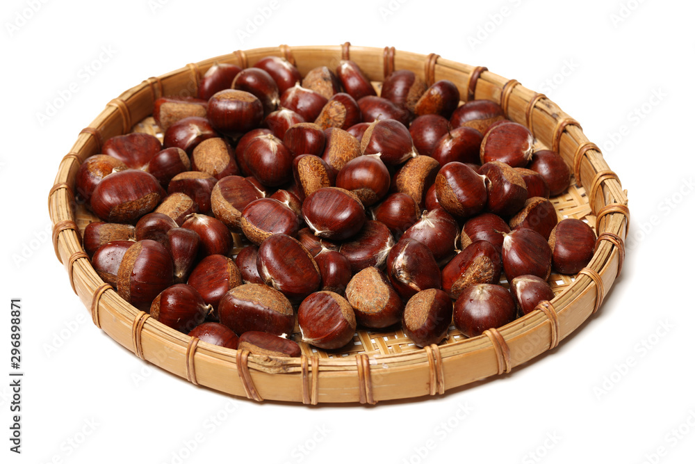 Sweet chestnut on white background