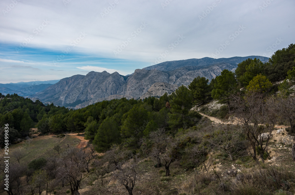 Landscape of Castellets Ridge area near Puig Campana, from near Altea / Benidorm, Spain.