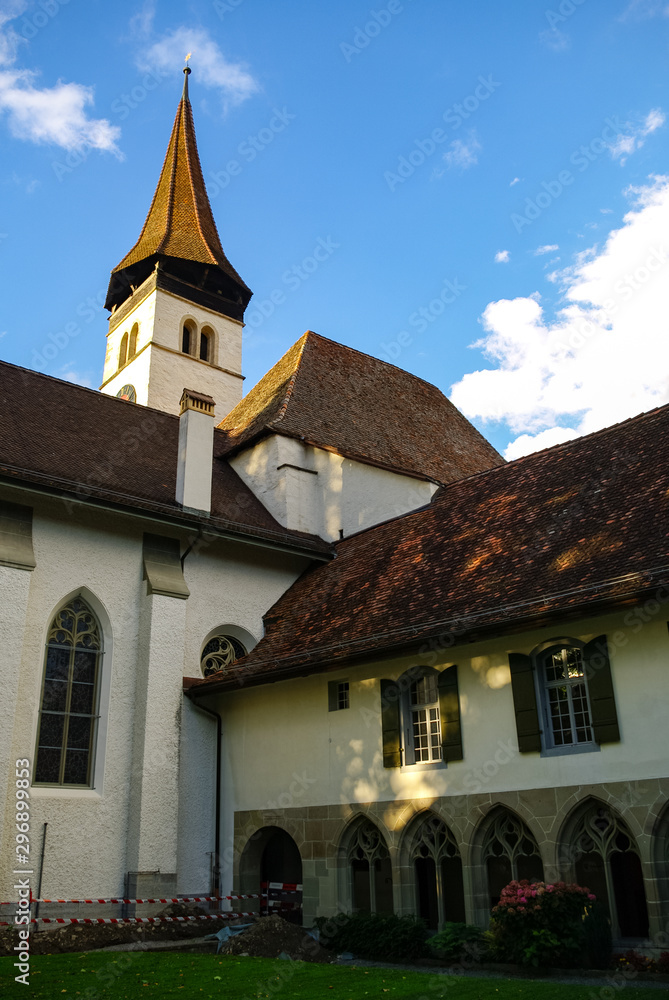 Castle church Schlosskirche and museum Schloss. Interlaken, Switzerland