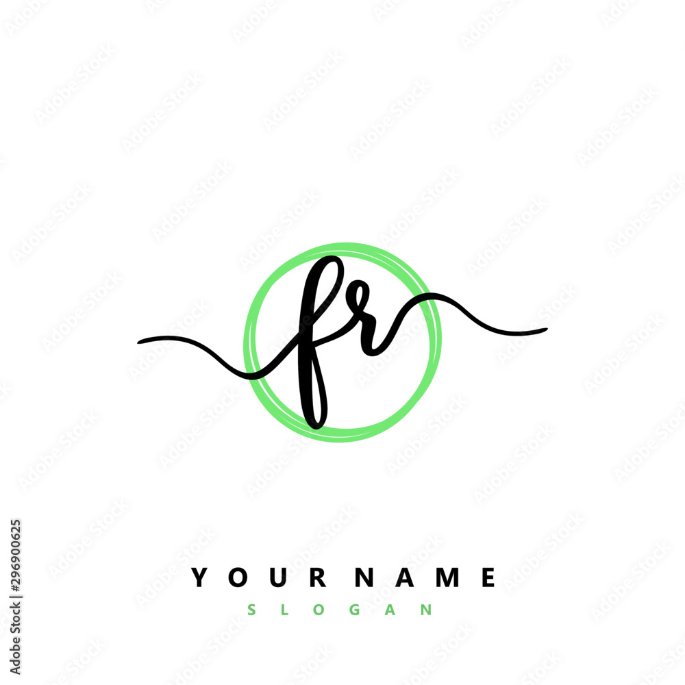 FR Initial handwriting logo vector FR Initial handwriting logo vector