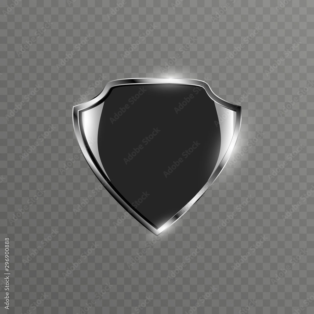 Vector illustration of a shield on a transparent background. Stock ...