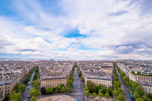 Panoramic view of the city center. Paris  France