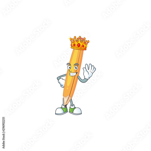 King pencil isolated on a white background.