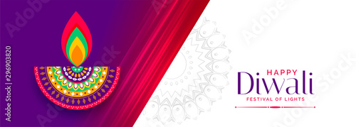 happy diwali wishes vibrant festival banner design