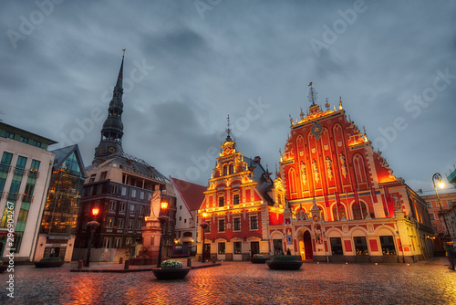 Sunrise over central Riga, Latvia, taken in May 2019