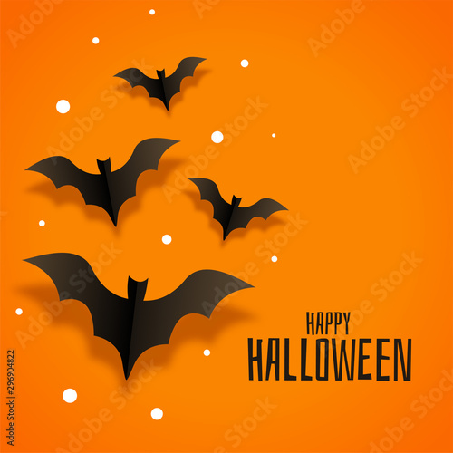 origami paper bats background for happy halloween
