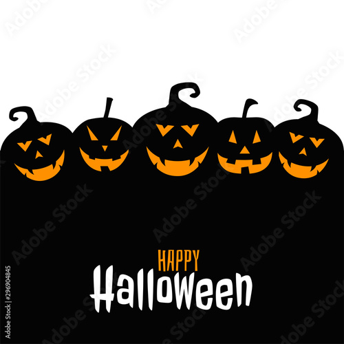 happy halloween pumpkins shapes in flat style