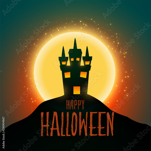 hounter house design for happy halloween festival