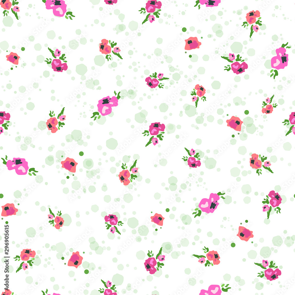 Retro Fabric Pattern Scattered Flowers