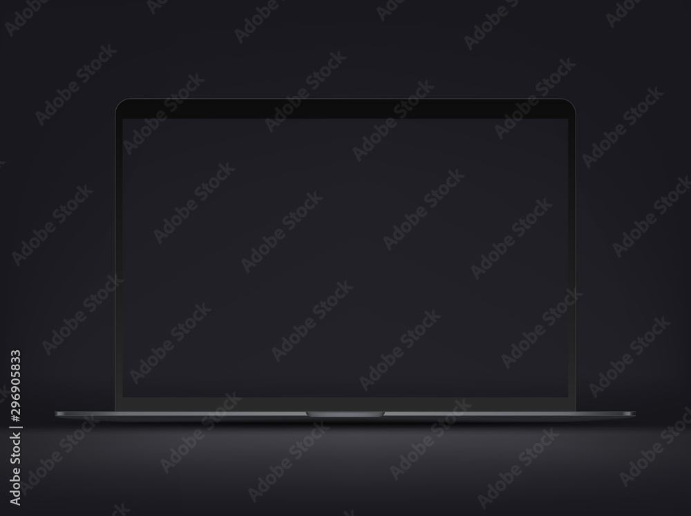 Modern premium ultrathin laptop vector mockup Modern premium ultrathin laptop vector mockup