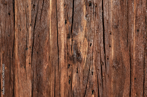 Texture and background of a very old brown wood.
