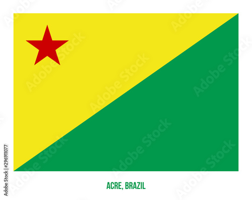 Acre Flag Vector Illustration on White Background. States Flag of Brazil.