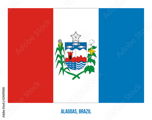 Alagoas Flag Vector Illustration on White Background. States Flag of Brazil.