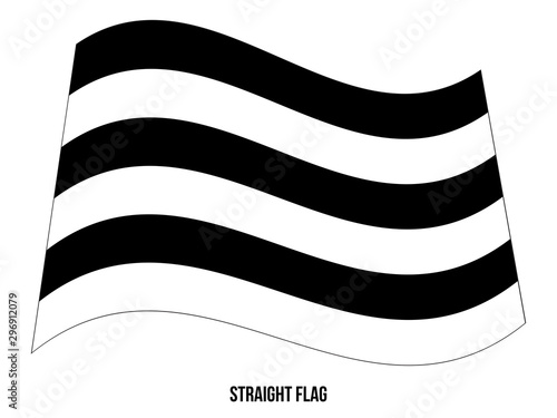Straight Flag Waving Vector Illustration Designed with Correct Color Scheme