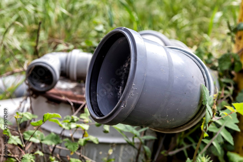 Discarded water waste pipes