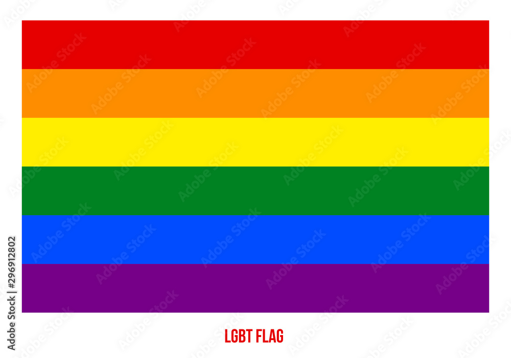 Rainbow Flag Commonly Known As Gay Pride Flag or LGBT Pride Flag (Lesbian Gay Bisexual Transgender)