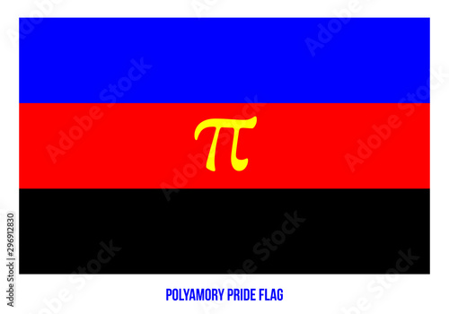 Polyamory Pride Flag Vector Illustration Designed with Correct Color Scheme