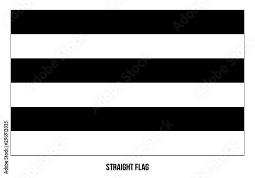 Straight Flag Vector Illustration Designed with Correct Color Scheme