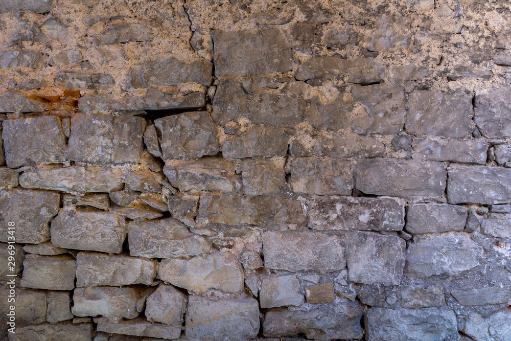 Detail of an old stone wall