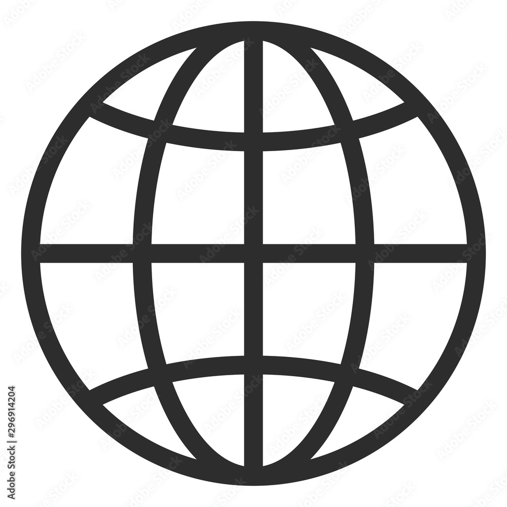 Prosta linia glob ikona <span>plik: #296914204 | autor: Arcady</span>