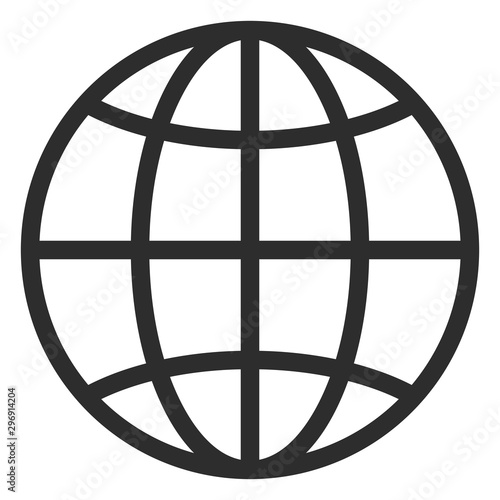 Simple line globe icon