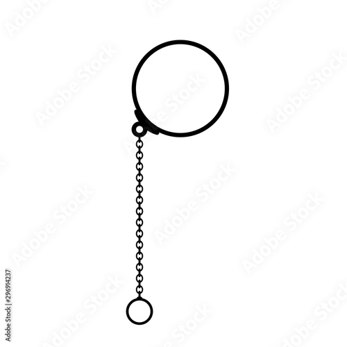 Old monocle glasses vector icon