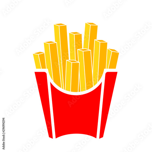 French fries box vector cartoon