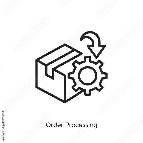 order processing icon. order processing icon vector. Linear style sign for mobile concept and web design. order processing symbol illustration. vector graphics - Vector	