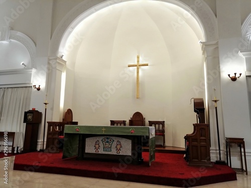 Canvas Print he interior of the Anglican All Saints Cathedral in Mong Kok, Hong Kong