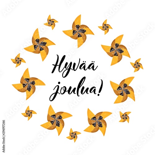 Finnish Christmas stars. Sweet homemade cakes. National Scandinavian cuisine.