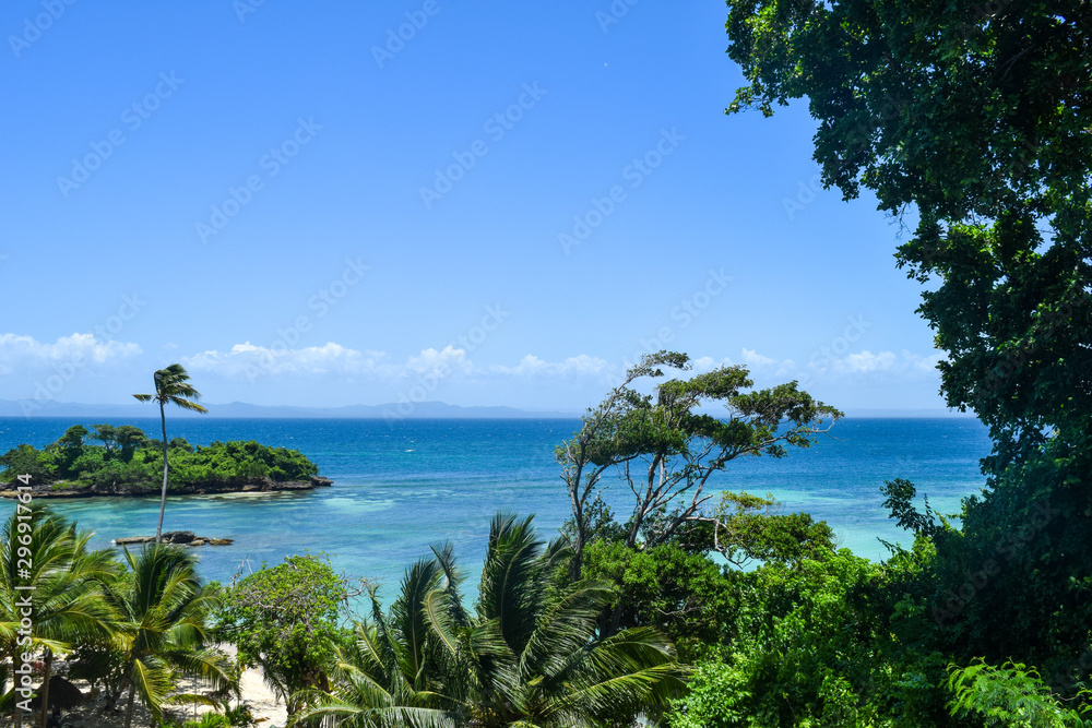 island in caribbean sea, view from cayo levantado
