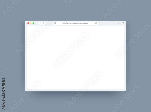 Browser template set in light theme for website, laptop and computer. Browser window concept for desktop, pad and smartphone.